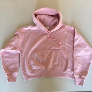Aritzia TNA Cozy Fleece Boyfriend Fit Crop Hoodie – Pink size M